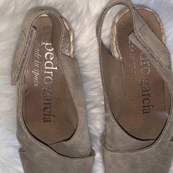 NWOT Pedro Garcia braided raffia wedge platform sandals size 38.5 - Picture 4 of 15